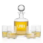 Dorval Decanter 33 oz and 4 Whisky Glasses
