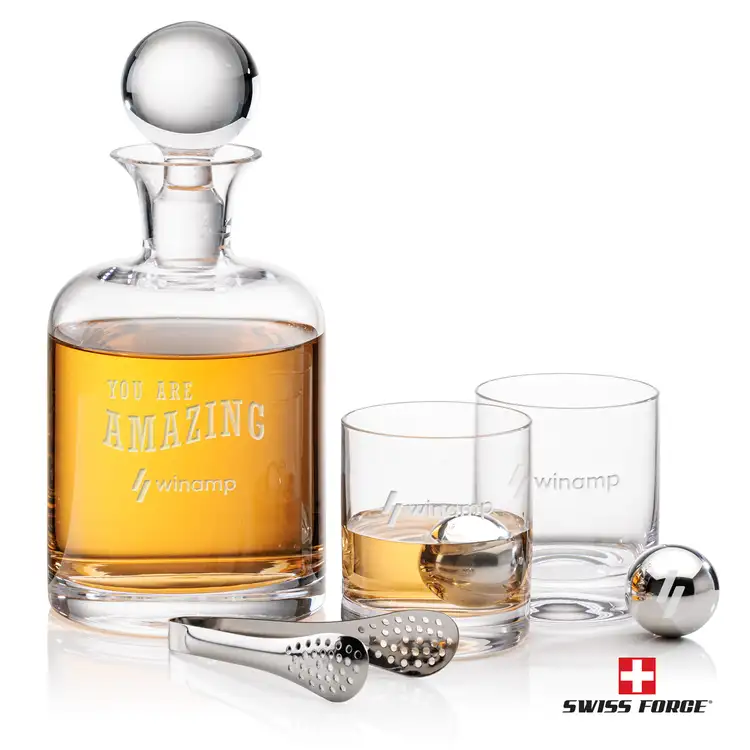 Ensemble carafe Dresden 33 oz, 2 verres 10.75 oz et sphères à whisky de Swiss Force