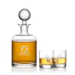 Dresden Decanter 33 oz and 2 Whisky Glasses