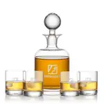 Dresden Decanter 33 oz and 4 Whisky Glasses
