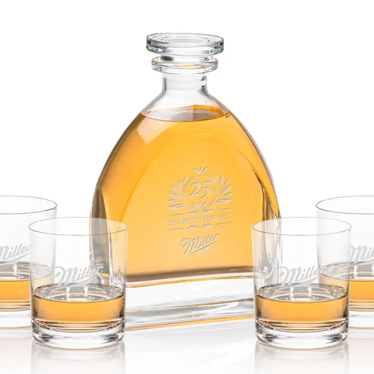 Dutton Decanter 25 oz and 4 Whisky Glasses