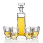 Ernesta Decanter 24 oz and 4 Whisky Glasses