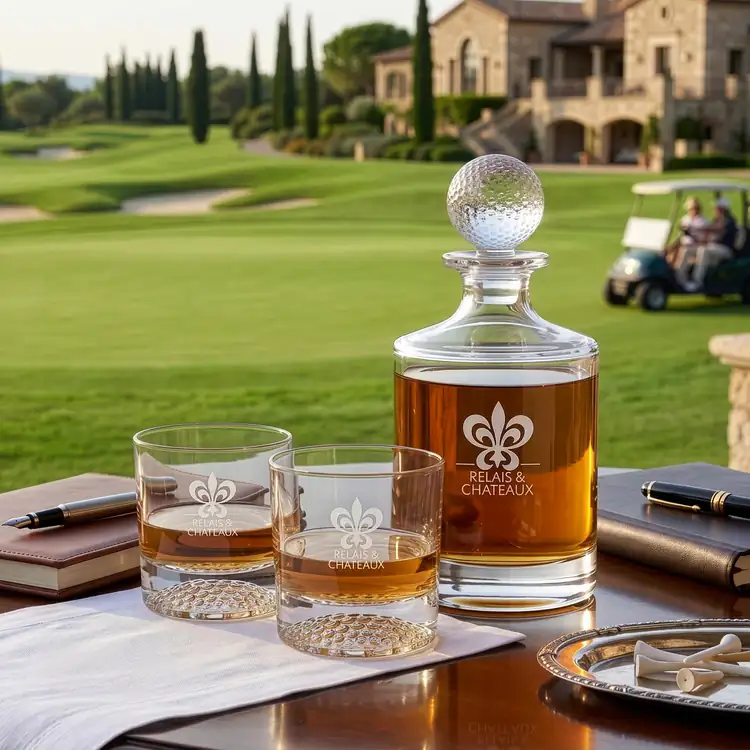 Fairway Golf Decanter 30 oz and 4 Whisky Glasses #3