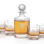 Fairway Golf Decanter 30 oz and 4 Whisky Glasses