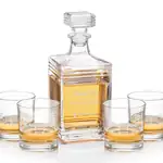 Farmington Decanter 30 oz and 4 Whisky Glasses