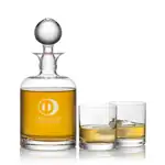Franca Decanter 33 oz and 2 Whisky Glasses