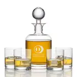 Franca Decanter 33 oz and 4 Whisky Glasses