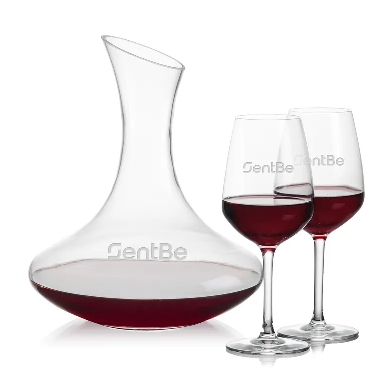 Hampton 60 oz Carafe and 2 Mandelay Wine Glasses Set