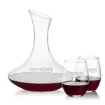 Hampton 60 oz Carafe and 2 Stanford Stemless Wine Glasses Set