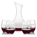 Hampton 60 oz Carafe and 4 Stanford Stemless Wine Glasses Set