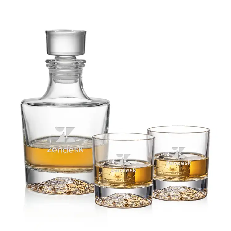 Heathfield Decanter 24 oz and 2 Whisky Glasses