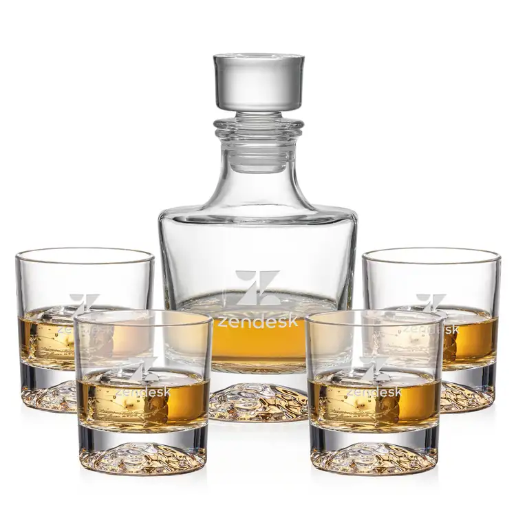 Heathfield Decanter 24 oz and 4 Whisky Glasses