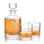 Heceta Decanter 28 oz and 2 Whisky Glasses