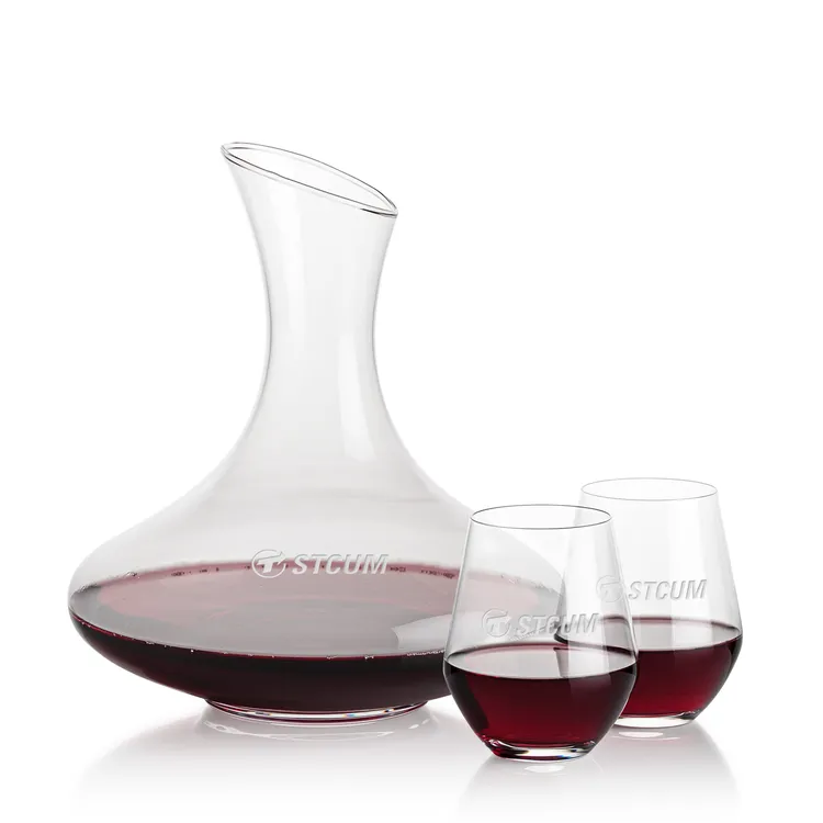 Innisfil 50 oz Carafe and 2 Reina Stemless Wine Glasses Set