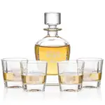 Kansas Decanter 24 oz and 4 Whisky Glasses