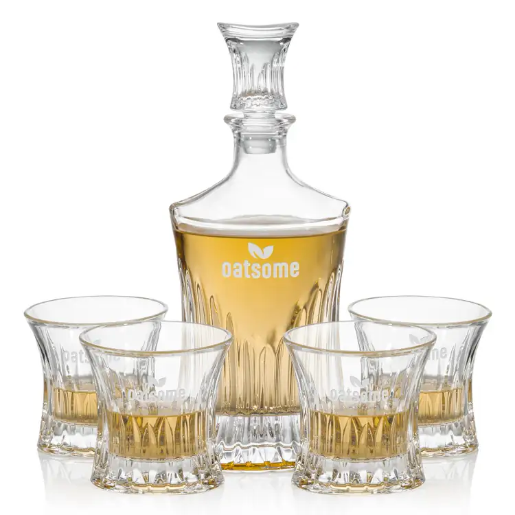Langstaff Decanter 24 oz and 4 Whisky Glasses