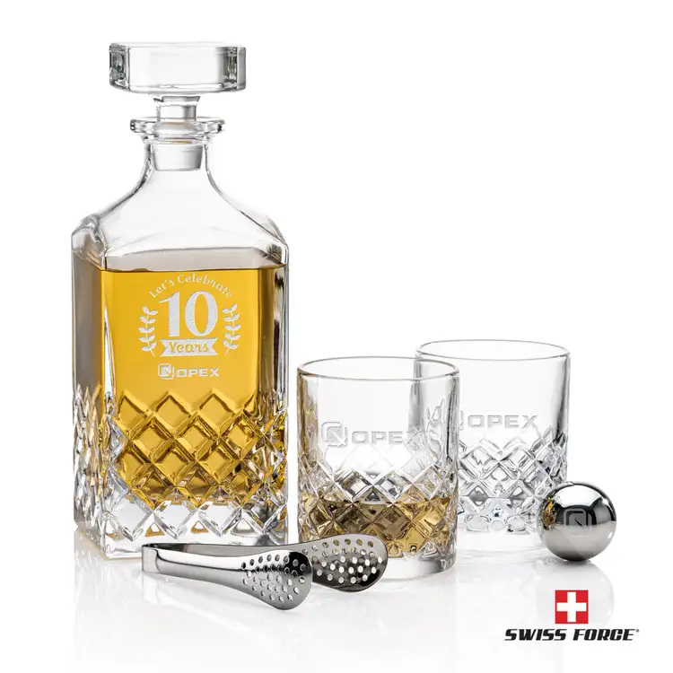 Ensemble carafe Longford 32 oz, 2 verres 10 oz et sphères à whisky de Swiss Force