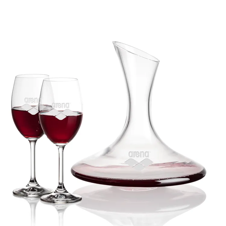 Madagascar 42 oz Carafe and 2 Naples Wine Glasses Set