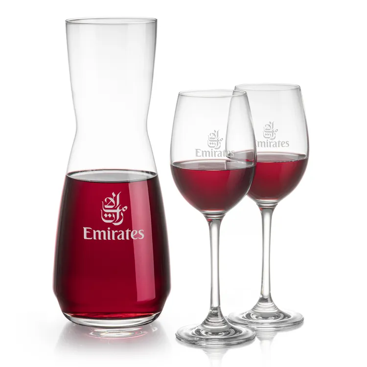 Mason 25 oz Carafe and 2 Burlington Wine Glasses Set