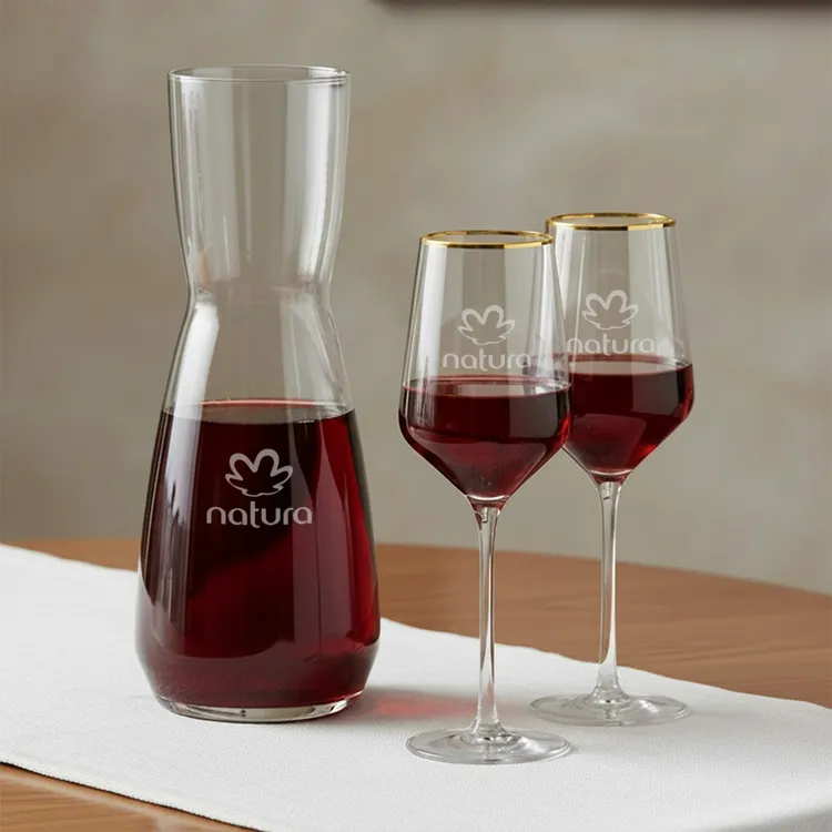 Ensemble carafe Mason 25 oz et 2 verres à vin à bord doré Tucson #3