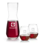 Mason 25 oz Carafe and 2 Ossington Stemless Wine Glasses Set