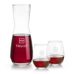 Mason 25 oz Carafe and 2 Stanford Stemless Wine Glasses Set