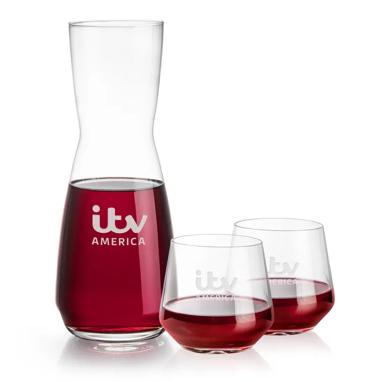 Mason 25 oz Carafe and 2 Sturgis Stemless Wine Glasses Set