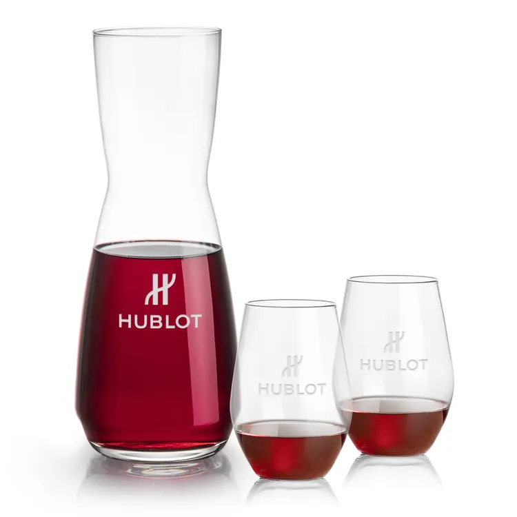 Mason 25 oz Carafe and 2 Vale Stemless Wine Glasses Set