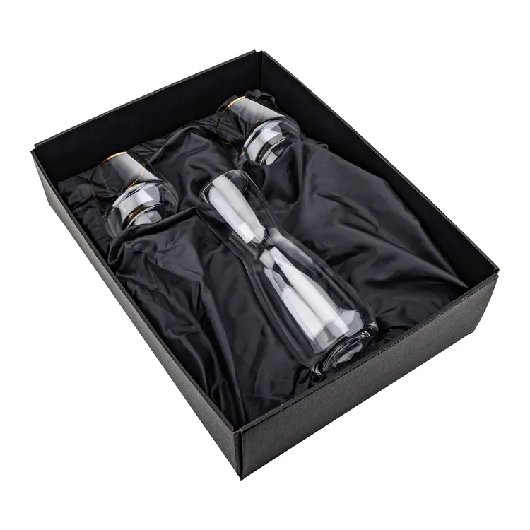 Ensemble carafe Mason 25 oz et 2 verres à vin sans pied à bord doré Tucson #2