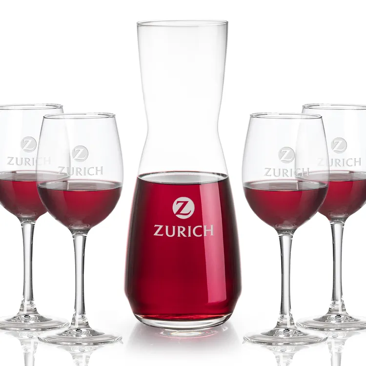 Mason 25 oz Carafe and 4 Connoisseur Wine Glasses Set