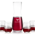 Mason 25 oz Carafe and 4 Crestview Stemless Wine Glasses Set