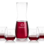 Mason 25 oz Carafe and 4 Garland Stemless Wine Glasses Set