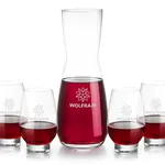 Mason 25 oz Carafe and 4 Glenarden Stemless Wine Glasses Set