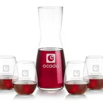 Mason 25 oz Carafe and 4 Ossington Stemless Wine Glasses Set