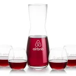 Mason 25 oz Carafe and 4 Redmond Stemless Wine Glasses Set