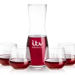Mason 25 oz Carafe and 4 Sturgis Stemless Wine Glasses Set