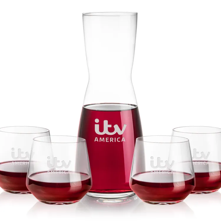 Mason 25 oz Carafe and 4 Sturgis Stemless Wine Glasses Set