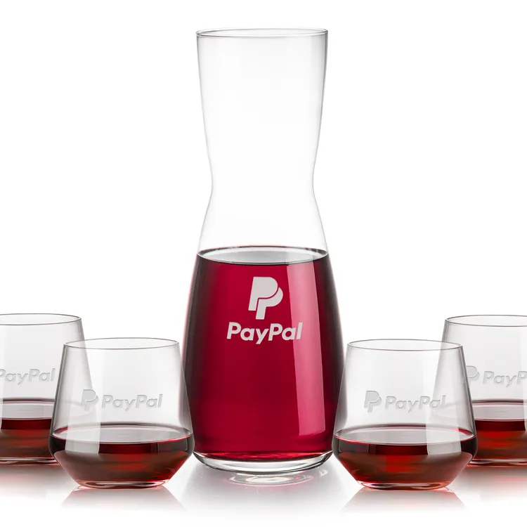 Mason 25 oz Carafe and 4 Tucson Stemless Wine Glasses Set