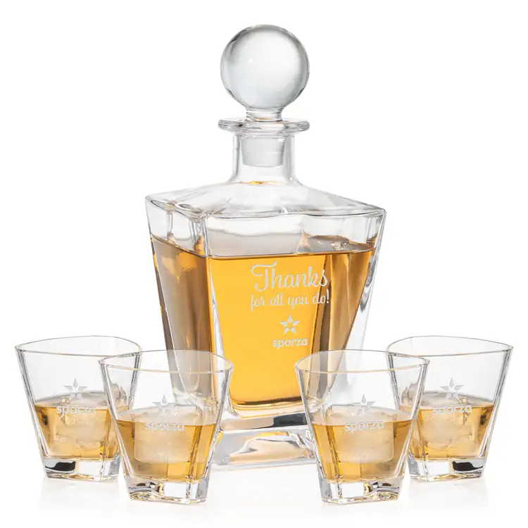 Ensemble carafe Millwood 28 oz et 4 verres à whisky