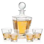 Millwood Decanter 28 oz and 4 Whisky Glasses
