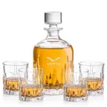 Newport Decanter 33 oz and 4 Whisky Glasses