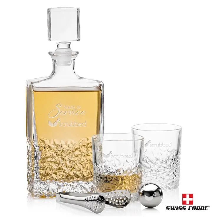 Ensemble carafe Oakham 25 oz, 2 verres 10.5 oz et sphères à whisky de Swiss Force
