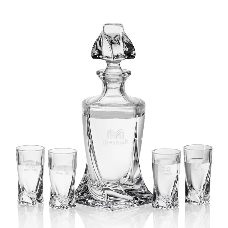 Oasis Shot Decanter 17 oz and 4 Shot Glasses