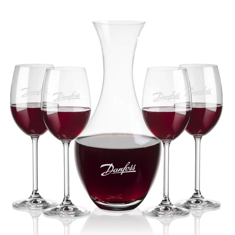 Oldham 50 oz Carafe and 4 Naples Wine Glasses Set