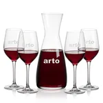 Portofino 30 oz Carafe and 4 Lethbridge Wine Glasses Set