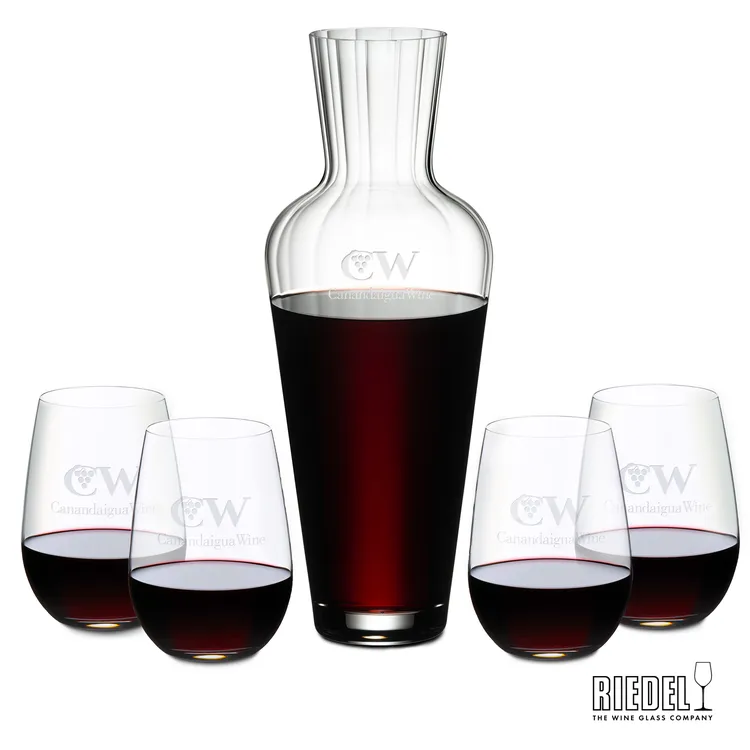 Ensemble carafe RIEDEL Mosel 46.5 oz et 4 verres à vin sans pied