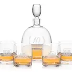 Salerno Decanter 34 oz and 4 Whisky Glasses