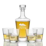 Salzberg Decanter 25 oz and 4 Whisky Glasses