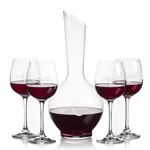 Sanguine 25 oz Carafe and 4 Danforth Wine Glasses Set