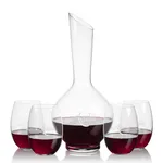 Sanguine 25 oz Carafe and 4 Carlita Stemless Wine Glasses Set